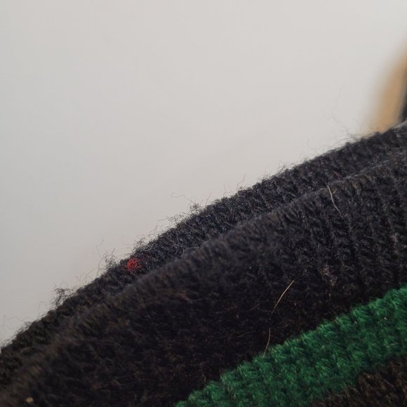 Vintage Christmas Sweater Poinsettia Black Red Dana Scott Acrylic Size Medium - Picture 15 of 15